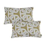 SOGA 2X 35cm Artistic Olive Green White Geometric Pattern Throw Pillow