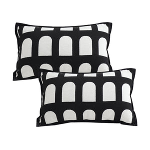 SOGA 2X 30cm Contemporary Black White Geometric Pattern Throw Pillow