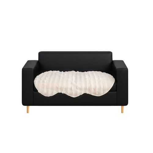 SOGA Two-seater White Faux Fur Throw Blanket 90x160cm Polyester