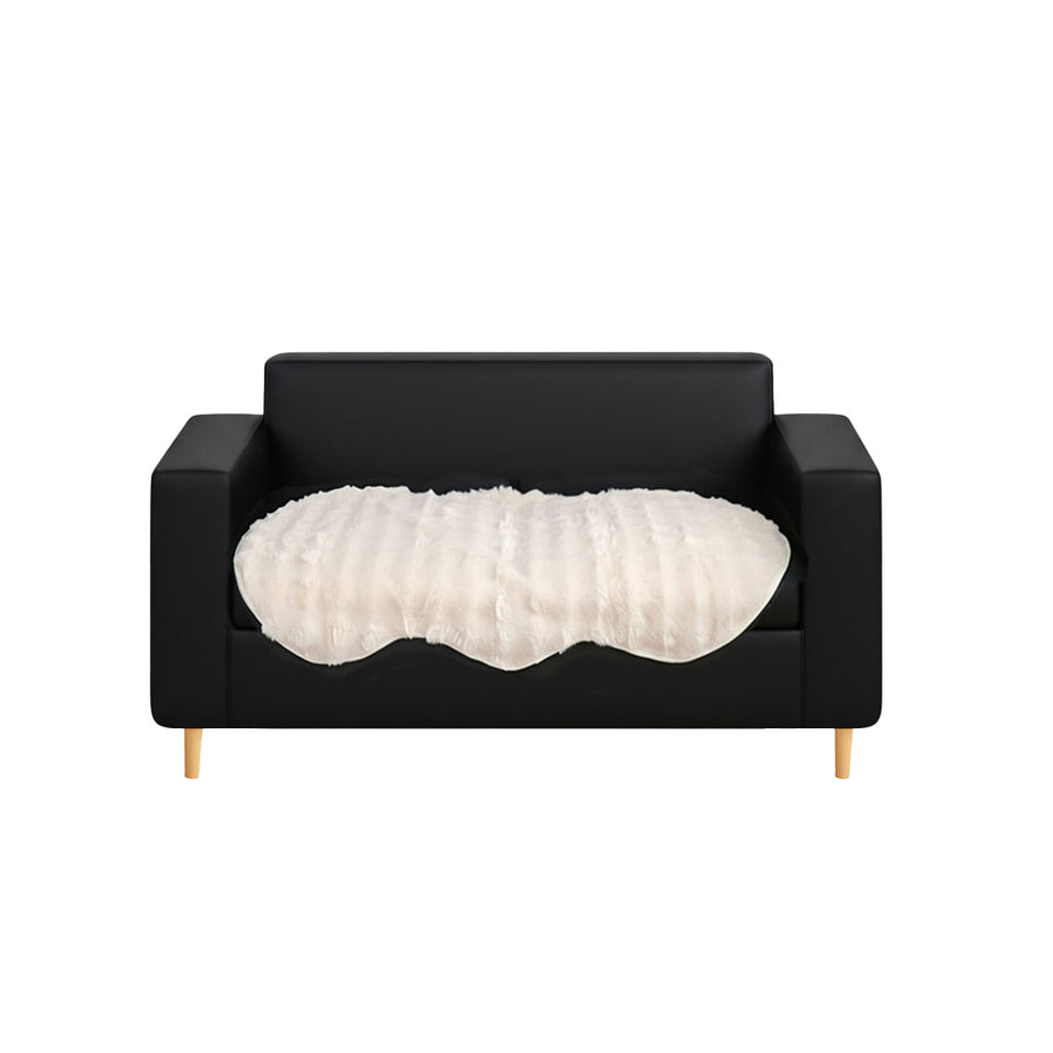 SOGA Two-seater White Faux Fur Throw Blanket 90x160cm Polyester