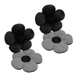 SOGA 2X Black Flower Cushion Shaped for Floor and Sitting Throw Pillow