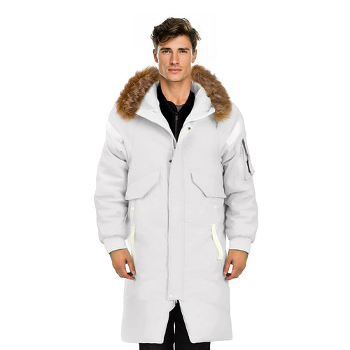 abbee White Winter Fur Hooded Thick Overcoat Jacket Stylish Lightweight Quilted Warm Puffer Coat