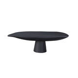 SOGA 46cm Black Ceramic Decorative Plate on Pedestal Stand