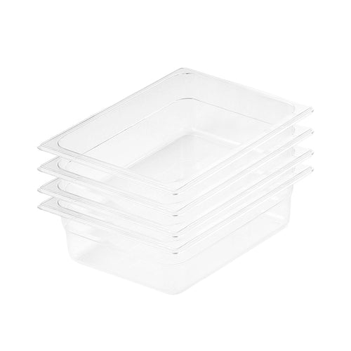 SOGA 4-Pack 150mm Clear Gastronorm GN Pan 1/2 Food Tray Storage