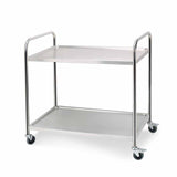SOGA 2 Tier Stainless Steel Round Kitchen Trolley 86x54x94cm