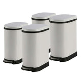 SOGA 4X Stainless Steel Foot Pedal Bin U Shape White 10L