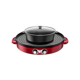 SOGA 2-in-1 44CM Electric Hot Pot BBQ Grill Maifan Stone Non-Stick Coating 2100W