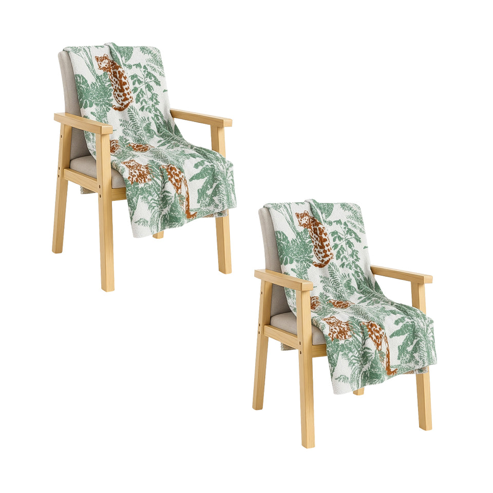 SOGA 2X Tropical Leaf Print Throw Blanket 130x180cm Soft Polyester