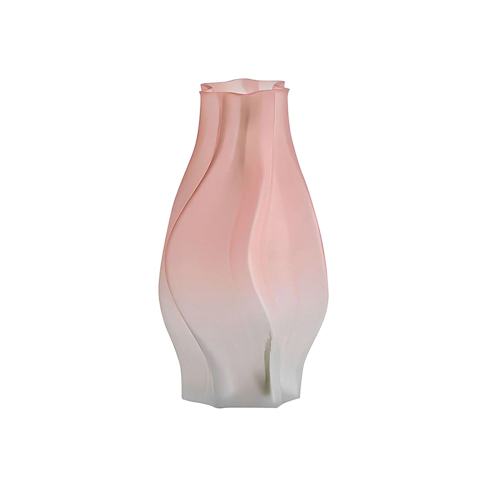 SOGA 24cm Pink Glass Vase Art Blown Hand Flower Tall Vintage Art Vases