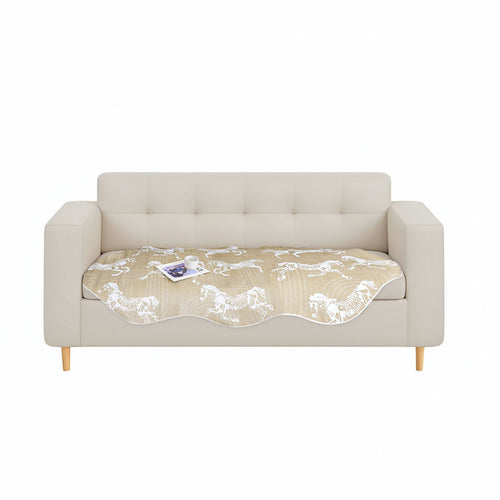 SOGA Three-Seater Beige Horse Print 90x210cm Throw Blanket Sofa Cover