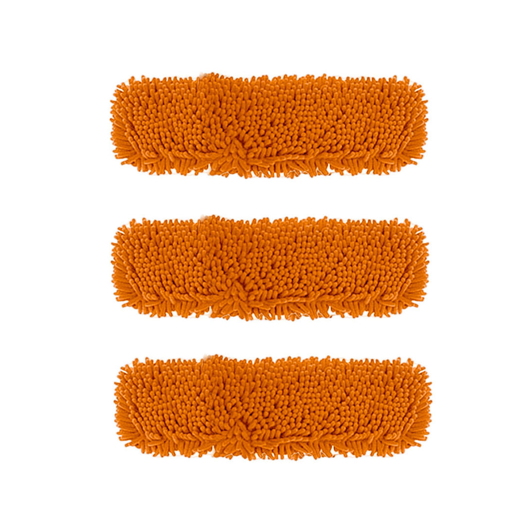 SOGA 3X 50x12 Orange Microfiber Flat Mop Floor Cleaning Pads Rotating Dust Remover