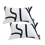 SOGA 2X 30cm Rectangular Modern Minimalist Black Letter Print Decorative Throw Pillow