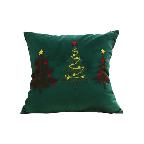 SOGA 45cm Green Christmas Tree Embroidered Throw Pillow