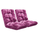 SOGA 2X Floor Recliner Folding Lounge Sofa Futon Couch Folding Chair Cushion - Magenta