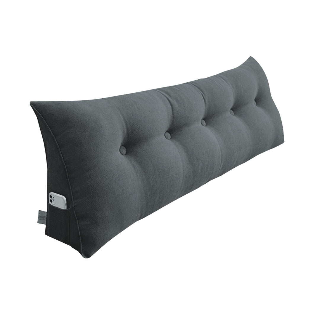 SOGA 180cm Dark Grey Triangular Wedge Bed Pillow Headboard Backrest Bedside Tatami Cushion Home Decor