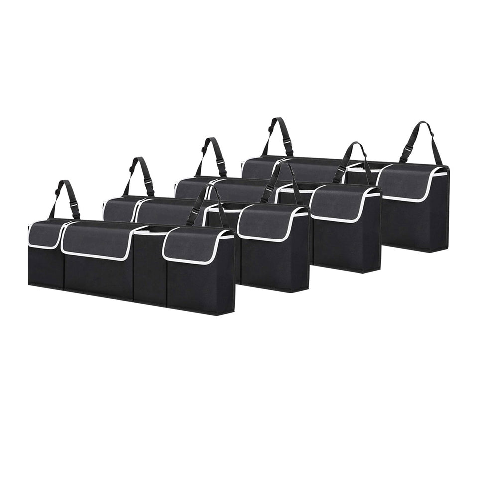 SOGA 4X Oxford Cloth Car Storage Trunk Organiser Backseat Multi-Purpose Interior Accessories Black