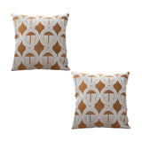 SOGA 2X 50cm Throw Pillow Brown Circular Chain Jacquard  Decorative Square for Home Decor