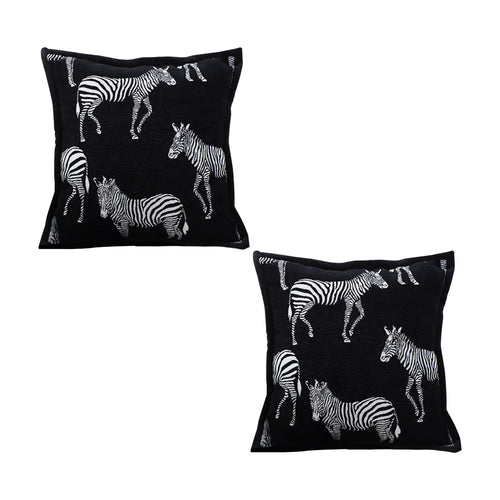 SOGA 2X 50cm Throw Pillow  Black Light Luxury Zebra Square Pillow for Home Decor