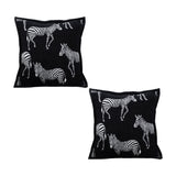 SOGA 2X 50cm Throw Pillow  Black Light Luxury Zebra Square Pillow for Home Decor