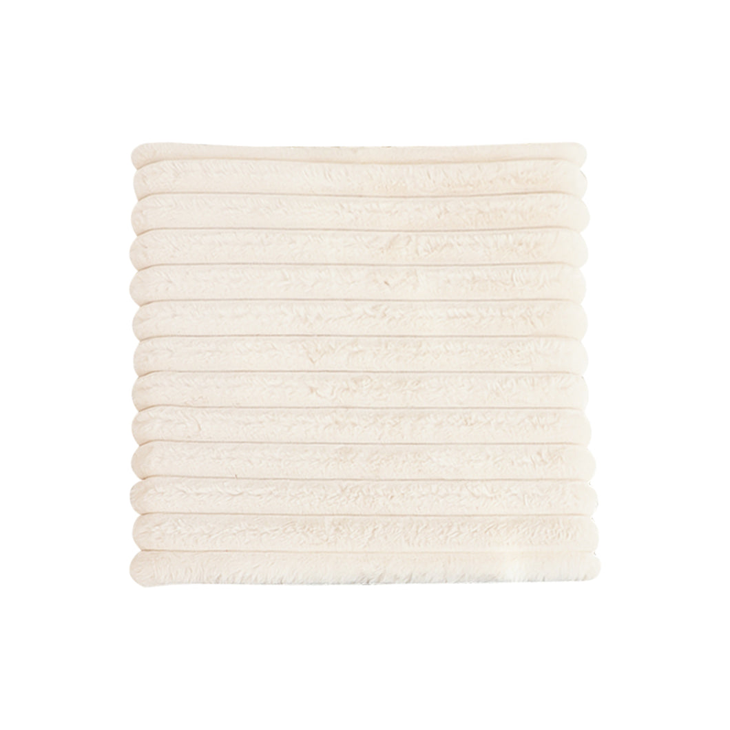 SOGA Cream Corduroy Square Cushion Soft Leaning Plush Backrest Throw Seat Pillow