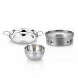 SOGA Kitchenware Bundle – Silver Dry Pots & Elegant Salad Bowl for Essential Kitchen Use
