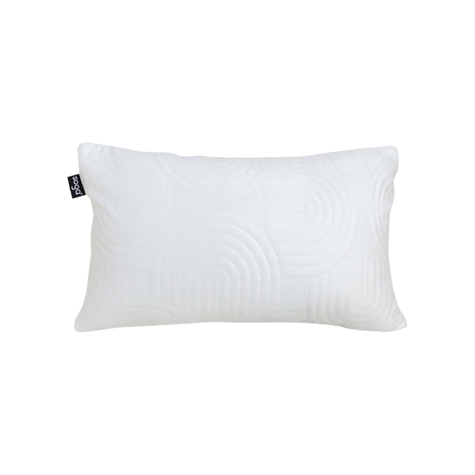SOGA 30cm White Textured Geometric Pattern Decorative Throw Pillow