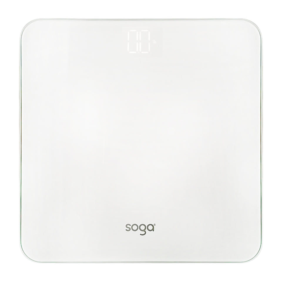 SOGA 180kg Digital Fitness Weight Bathroom Gym Body Glass LCD Electronic Scales White