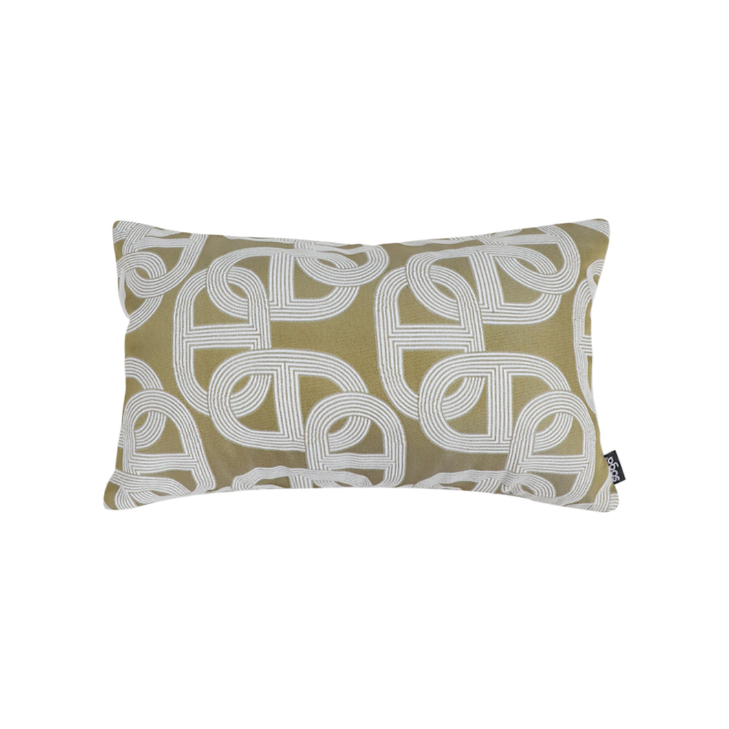 SOGA 35cm Artistic Olive Green White Geometric Pattern Throw Pillow
