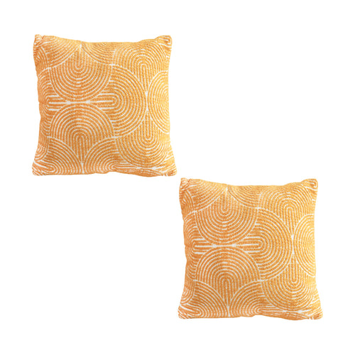 SOGA 2X 50cm Mustard Yellow Throw Pillow Geometric Indoor and Outdoor Corded for Home Decor