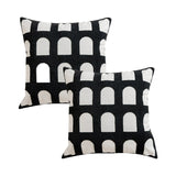 SOGA 2X 45cm Contemporary Black White Arch Pattern Geometric Throw Pillow