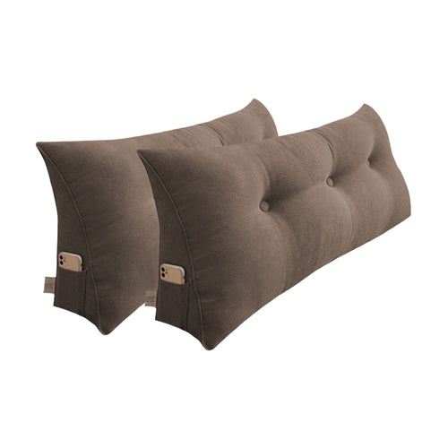 SOGA 2X 100cm Coffee Triangular Wedge Bed Pillow Headboard Backrest Bedside Tatami Cushion Home Decor
