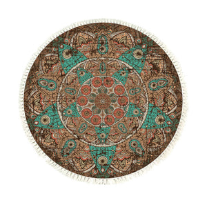 SOGA 90cm Mandala Round Area Thick Anti-slip Doormat Home Decor