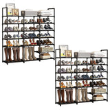 SOGA 2X 19-Shelf Tier Shoe Storage Shelf Space-Saving Caddy Rack Organiser with Handle