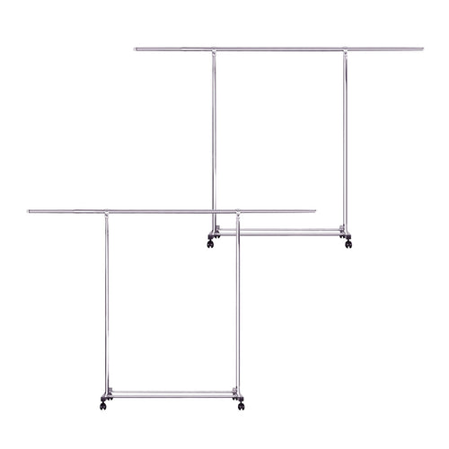 SOGA 2X 240cm Stainless Steel Floor-Standing Clothes Rack - Durable and Space-Saving Laundry Organizer