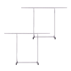 SOGA 2X 240cm Stainless Steel Floor-Standing Clothes Rack - Durable and Space-Saving Laundry Organizer