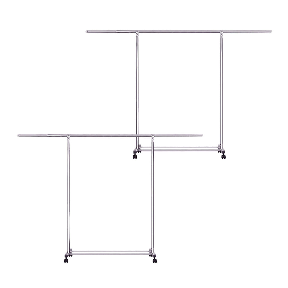 SOGA 2X 240cm Stainless Steel Floor-Standing Clothes Rack - Durable and Space-Saving Laundry Organizer