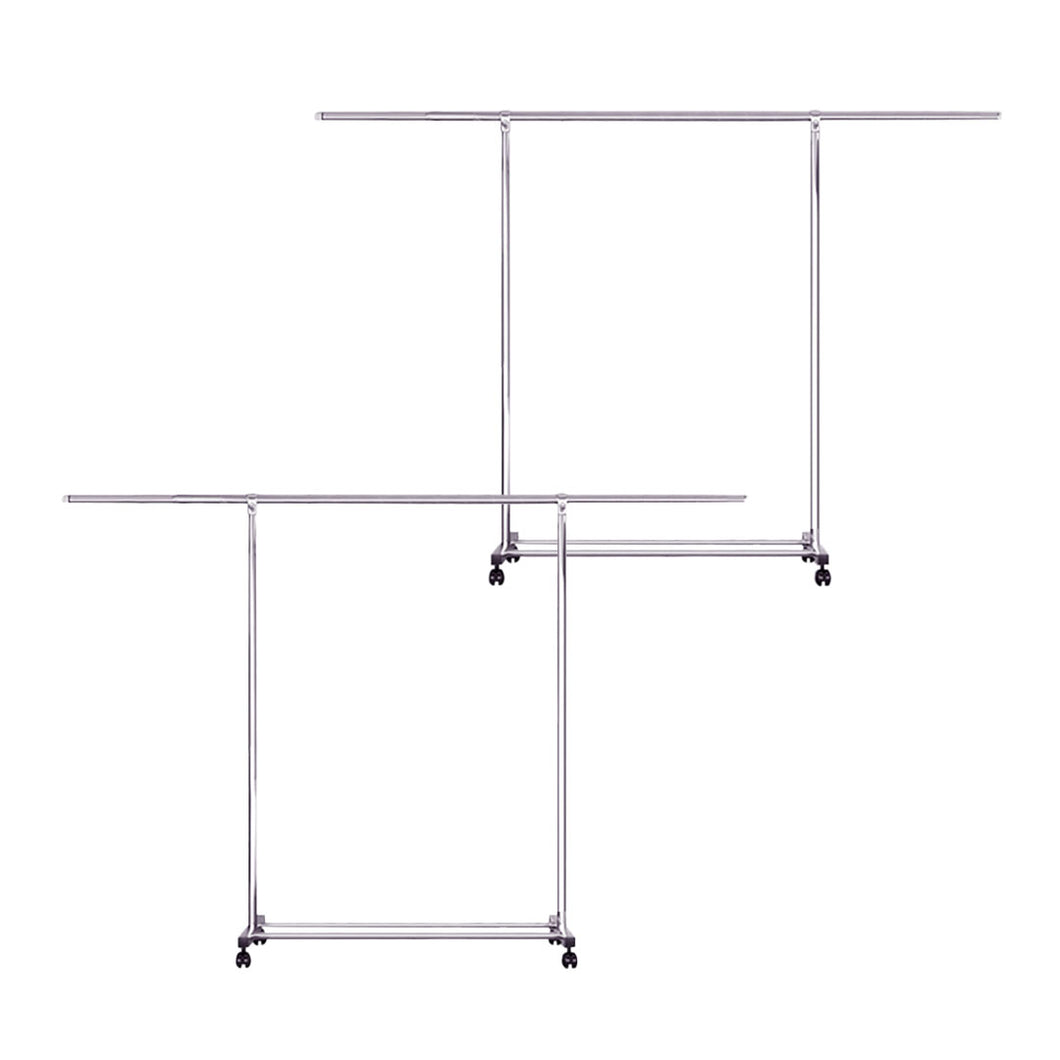 SOGA 2X 240cm Stainless Steel Floor-Standing Clothes Rack - Durable and Space-Saving Laundry Organizer