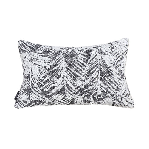 SOGA 35cm Modern Charcoal Palm Leaf Print Contemporary Throw Pillow