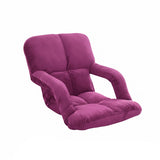 SOGA Foldable Lounge Cushion Adjustable Floor Lazy Recliner Chair with Armrest - Magenta