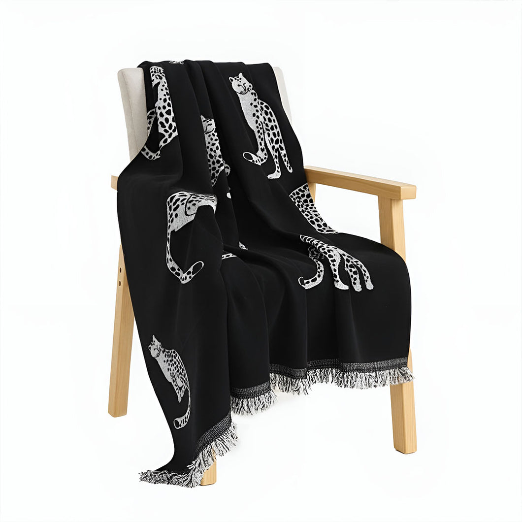 SOGA One-seater Black Sofa Cover Leopard Print 130x180cm Polyester