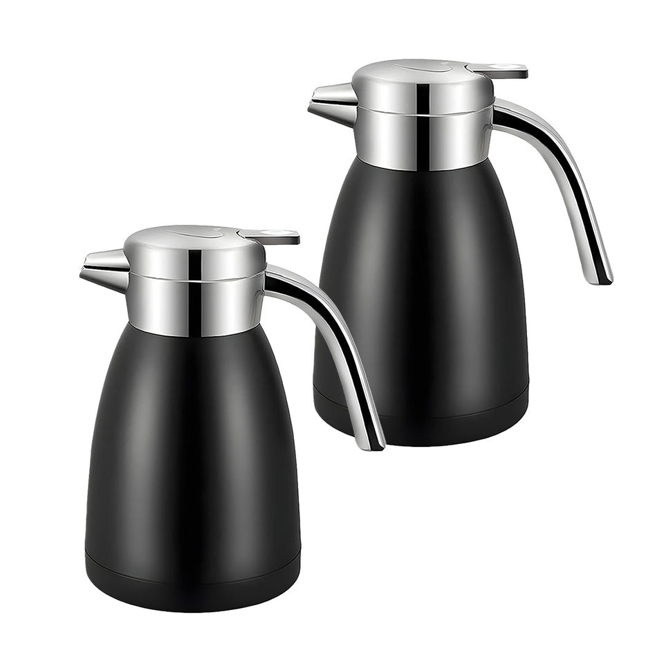 SOGA 2X 1.2L Stainless Steel Water Bottle Insulated Vacuum Flask Coffee Jug Thermal Black