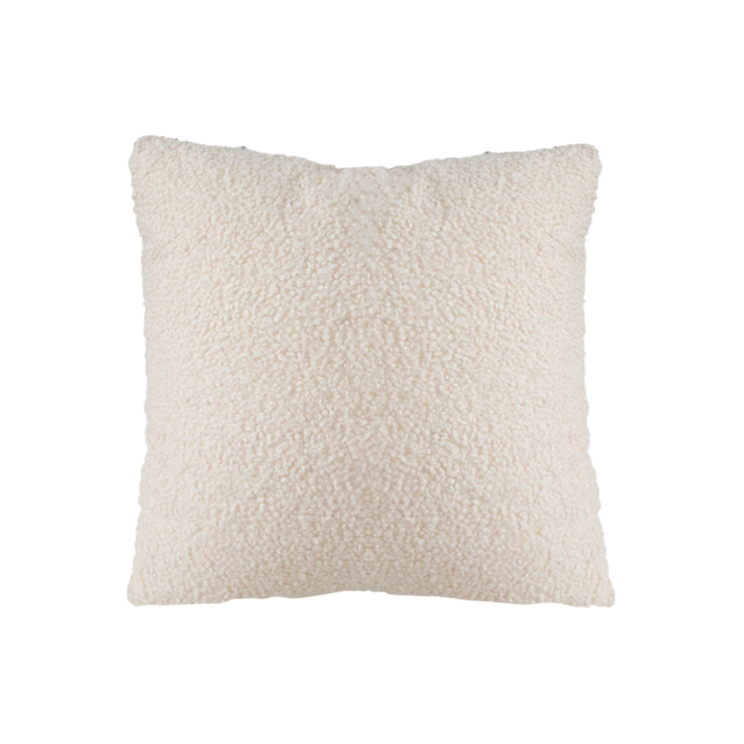 SOGA Boucle Textured Cushion 50cm Cream White Soft Cozy Decorative Throw Pillow