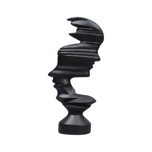 SOGA 44cm Dual-Face Resin Sculpture – Modern Abstract Art Décor