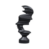 SOGA 44cm Dual-Face Resin Sculpture – Modern Abstract Art Décor