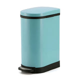 SOGA Foot Pedal Stainless Steel Rubbish Recycling Garbage Waste Trash Bin 10L U Blue