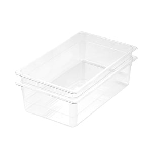 SOGA 150mm Clear Gastronorm GN Pan 1/1 Food Tray Storage Bundle of 2