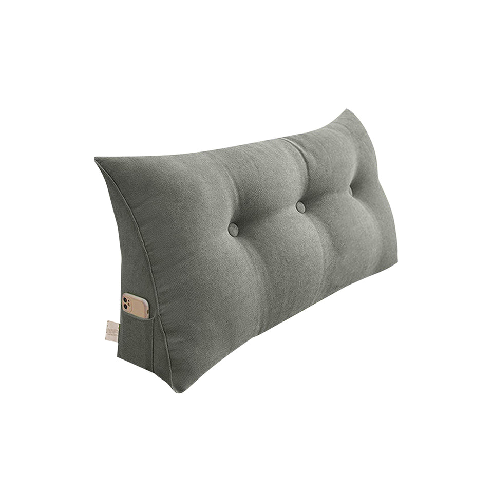 SOGA 100cm Light Grey Triangular Wedge Bed Pillow Headboard Backrest Bedside Tatami Cushion Home Decor