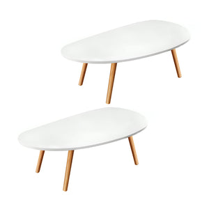 SOGA 2X 80x40cm White Living Room Nordic  Coffee Table Simple Modern Home Style