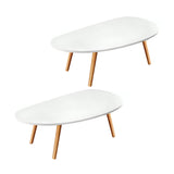 SOGA 2X 80x40cm White Living Room Nordic  Coffee Table Simple Modern Home Style