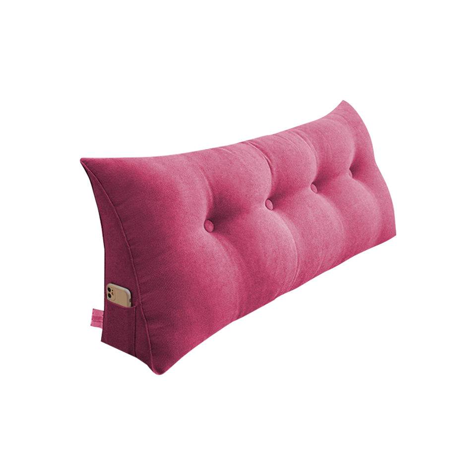 SOGA 120cm Crabapple Red Triangular Wedge Bed Pillow Headboard Backrest Bedside Tatami Cushion Home Decor